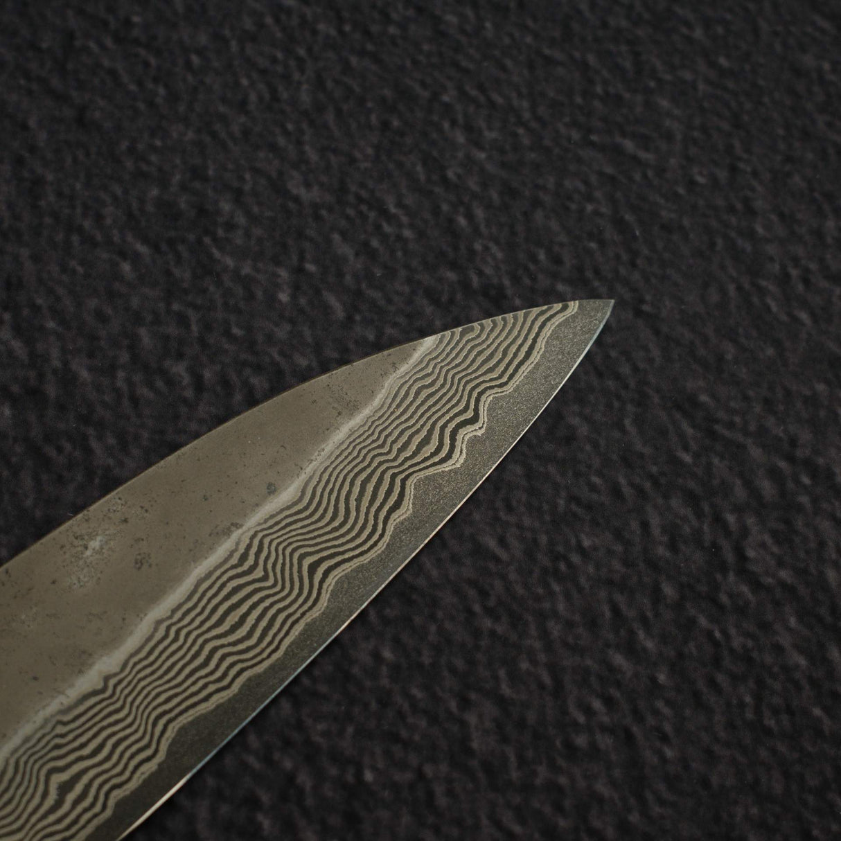 Nigara Ginsan Kurozome Damascus Sujihiki 300mm Triple Spacer Amboyna Handle w Saya