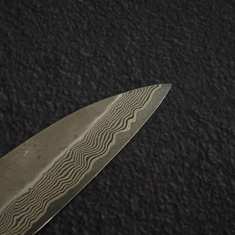 Nigara Ginsan Kurozome Damascus Sujihiki 300mm Triple Spacer Amboyna Handle w Saya