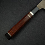 Nigara Ginsan Kurozome Damascus Sujihiki 300mm Triple Spacer Amboyna Handle w Saya