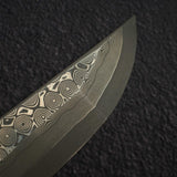 Nigara Anmon Ginsan Damascus Sakimaru Takobiki 300 mm with Heart Shape Handle