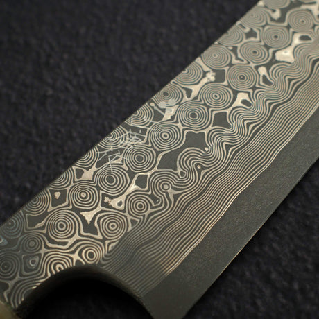 Nigara Anmon Ginsan Damascus Sakimaru Takobiki 300 mm with Heart Shape Handle
