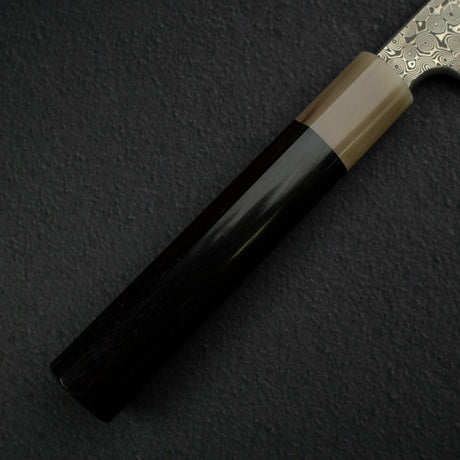 Nigara Anmon Ginsan Damascus Sakimaru Takobiki 300 mm with Heart Shape Handle