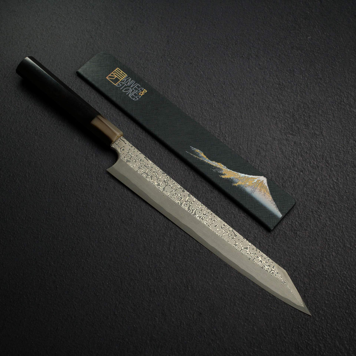 Nigara Anmon Ginsan Damascus K-tip Yanagiba 270 mm