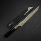 Nigara Anmon Ginsan Damascus Sakimaru Takobiki 300 mm with Heart Shape Handle