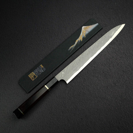 Nigara Anmon Blue 2 'Nejiri' Twist Bar Damascus Yanagiba 270mm