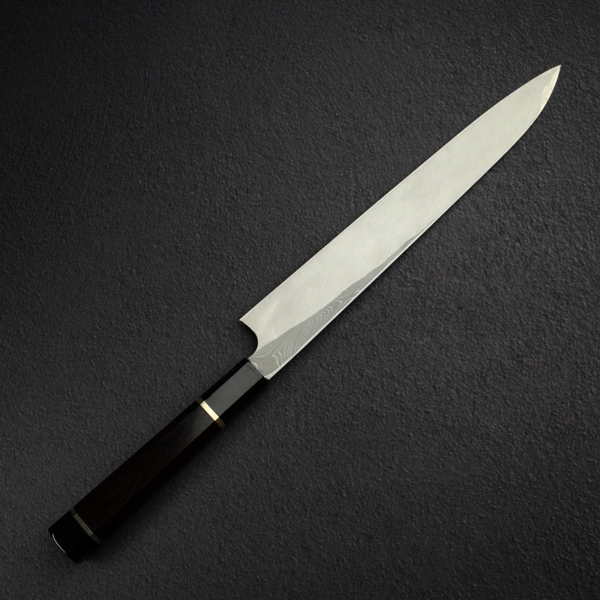 Nigara Anmon Blue 2 'Nejiri' Twist Bar Damascus Yanagiba 270mm