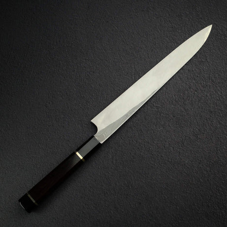 Nigara Anmon Blue 2 'Nejiri' Twist Bar Damascus Yanagiba 270mm