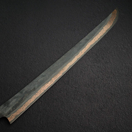 Hatsukokoro x Nigara Yorokobi SLD Copper Damascus Sujihiki 450mm Amboyna Triple Spacer Handle RARE