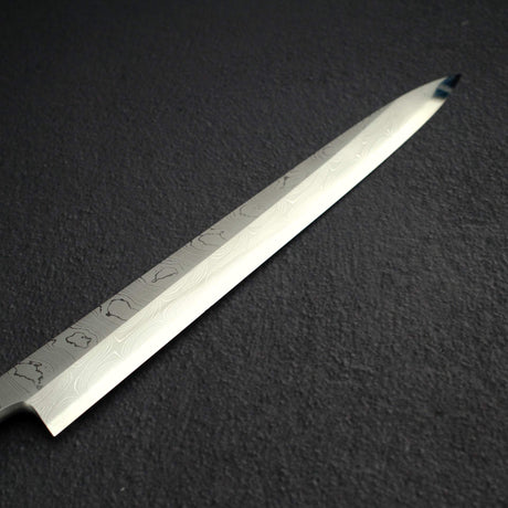 Takahiro Nihei Hyomon White 2 Damascus Yanagiba 270mm w/ Saya, exclusive to K&S