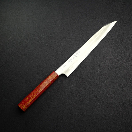 Mazaki Blue 2 Migaki Kiritsuke Yanagiba 240mm w/ Urushi Handle and Guard