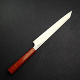 Mazaki Blue 2 Migaki Kiritsuke Yanagiba 240mm w/ Urushi Handle and Guard