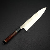 XINGUO Aogami Super Honyaki Gyuto 240mm Double Spacer Amboyna Burl Handle with Saya