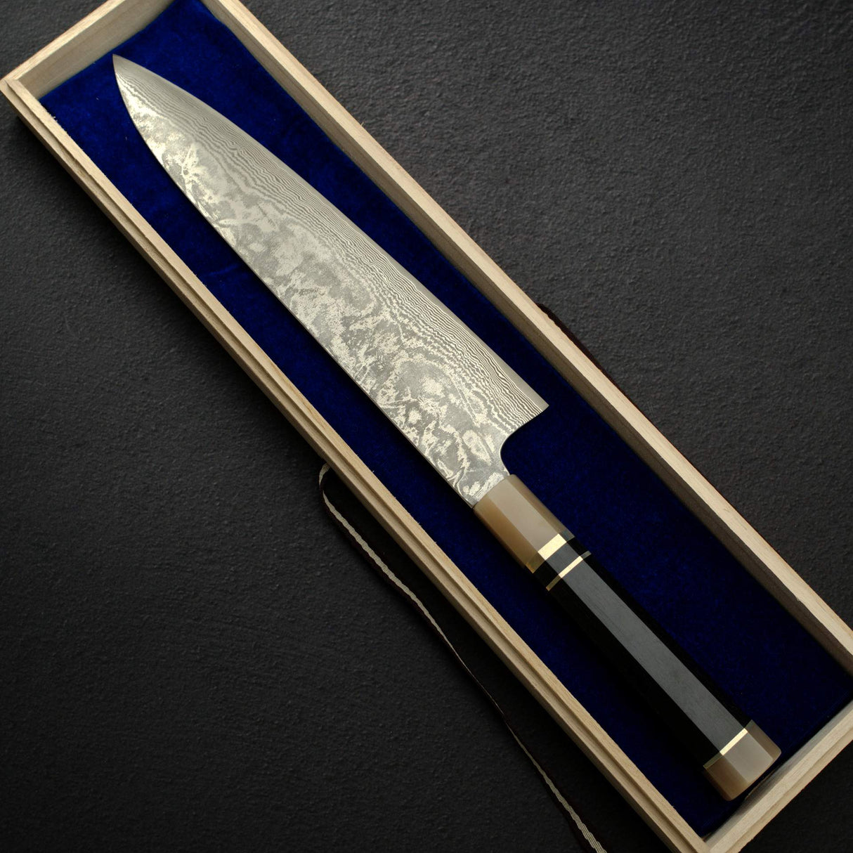 카모 시로 하모노 SG2/R2 블랙 다마스커스 규토(셰프나이프) 270mm 사야 포함