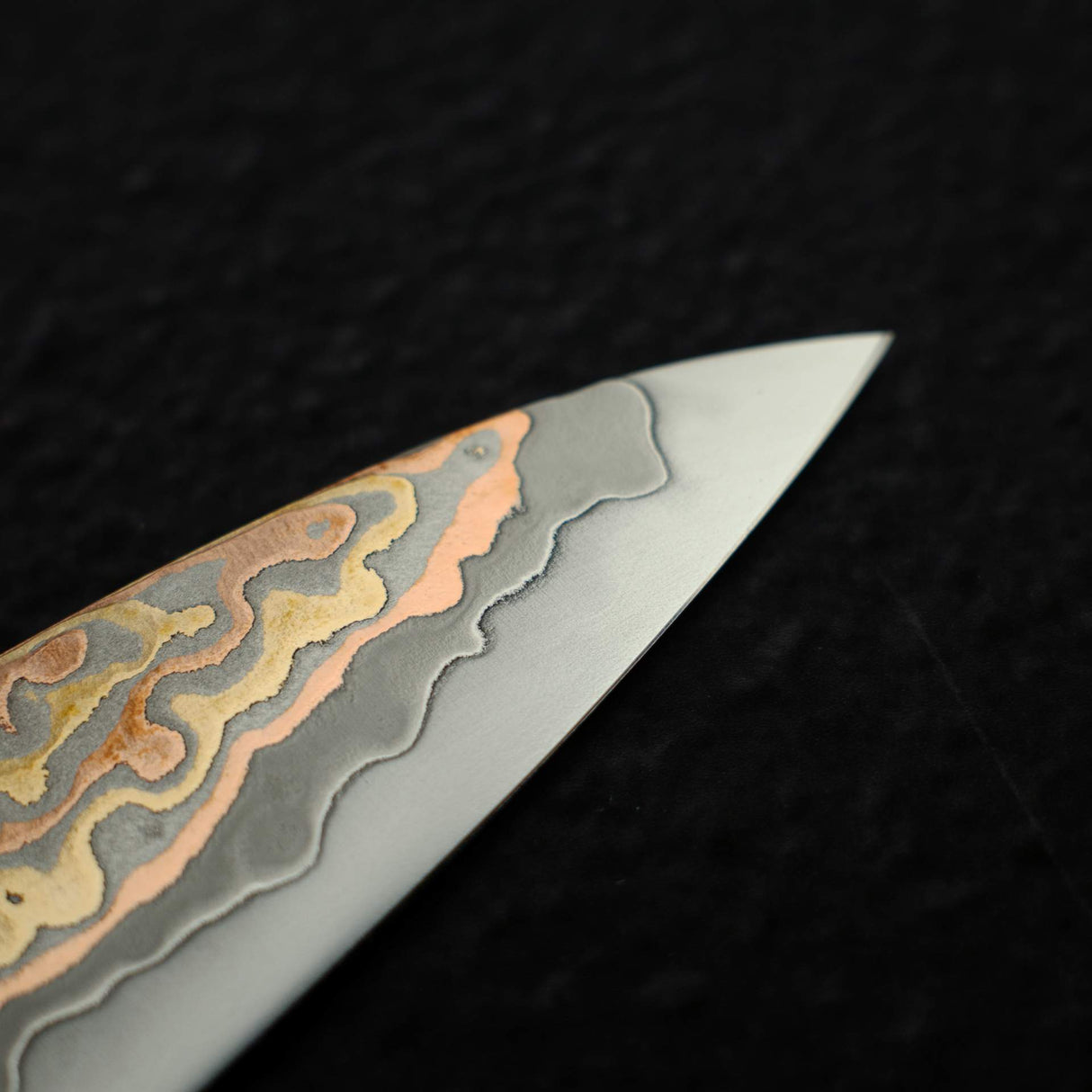 Hatsukokoro Hinotori V-Toku 2 Petty 150mm Rainbow Damascus Finish
