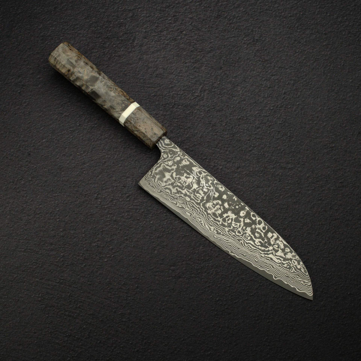 사지 타케시 SG2 블랙 다마스커스 산토쿠(다용도칼) 180mm 자작나무 핸들