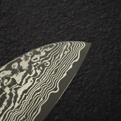Takeshi Saji SG2 Black Damascus Santoku 180mm Birchwood Handle