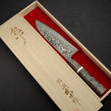 사지 타케시 SG2 블랙 다마스커스 산토쿠(다용도칼) 180mm 자작나무 핸들