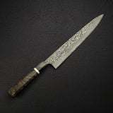 Takeshi Saji SG2 Black Damascus Sujihiki 270mm Birchwood Handle w/ Guard