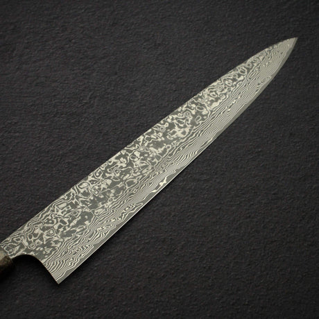 Takeshi Saji SG2 Black Damascus Sujihiki 270mm Birchwood Handle w/ Guard
