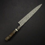 Takeshi Saji SG2 Black Damascus Sujihiki 270mm Birchwood Handle w/ Guard