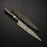 Takeshi Saji SG2 Black Damascus Sujihiki 240mm Birchwood Handle