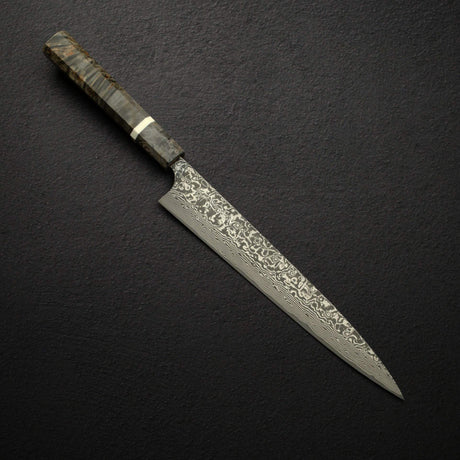 Takeshi Saji SG2 Black Damascus Sujihiki 240mm Birchwood Handle