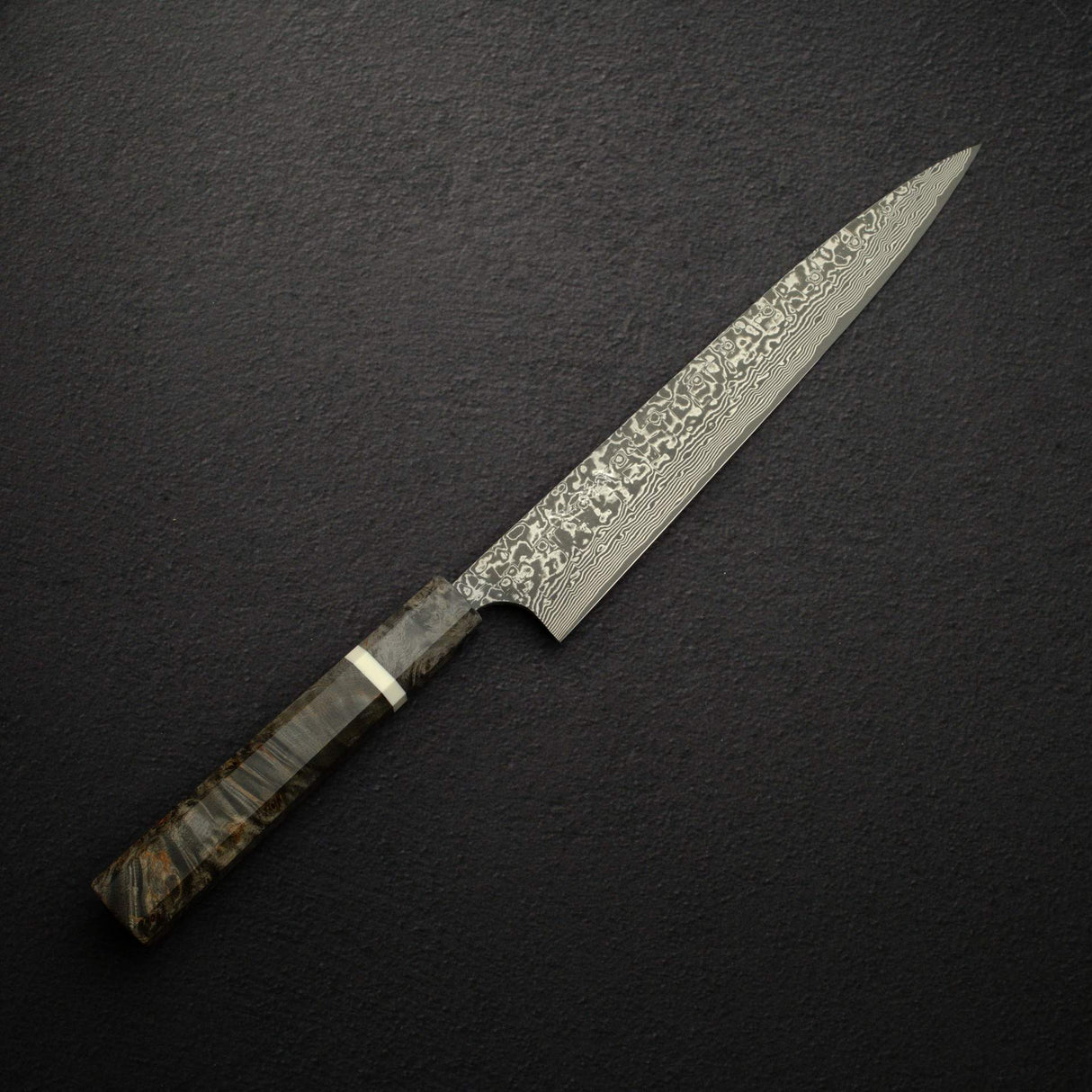 Takeshi Saji SG2 Black Damascus Sujihiki 240mm Birchwood Handle