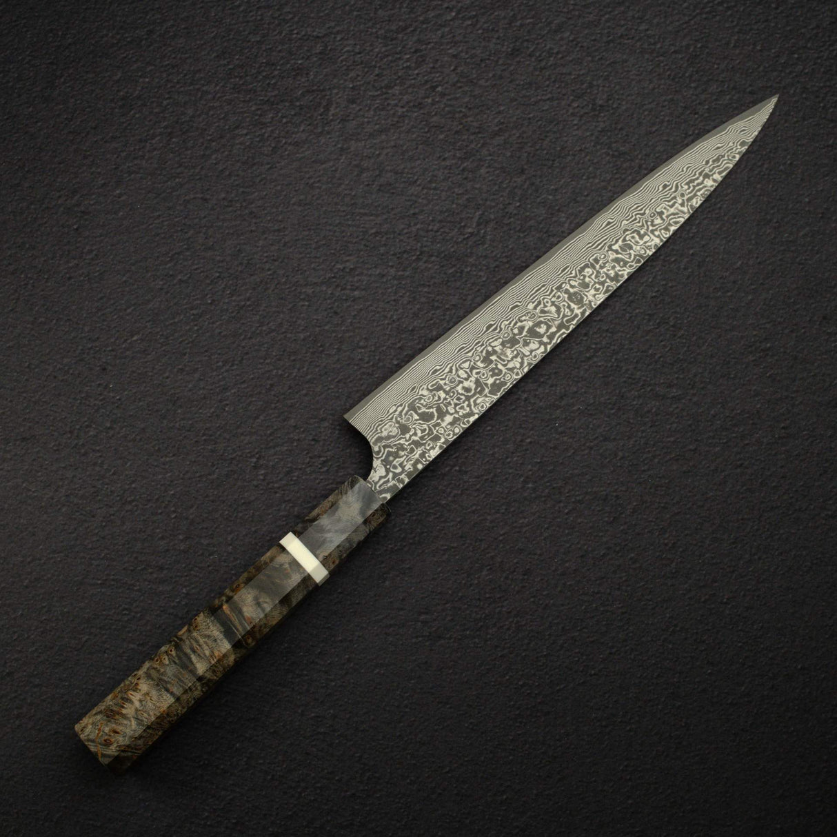 Takeshi Saji SG2 Black Damascus Sujihiki 240mm Birchwood Handle