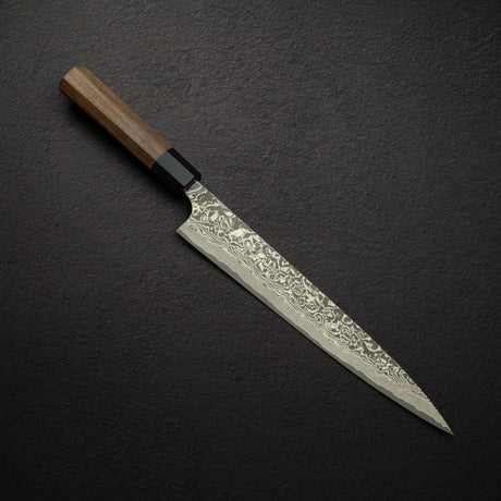 Takeshi Saji SG2 Black Damascus Sujihiki 240mm Rosewood Handle