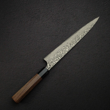 Takeshi Saji SG2 Black Damascus Sujihiki 240mm Rosewood Handle