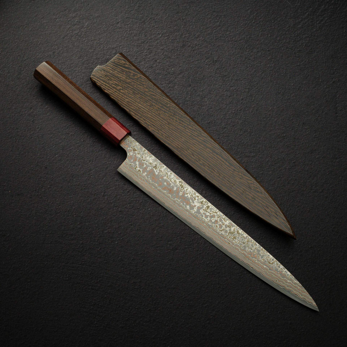 Takeshi Saji VG10 Rainbow Damascus Etched Sujihiki 270mm