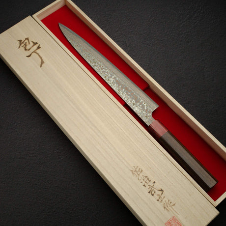Takeshi Saji VG10 Rainbow Damascus Etched Sujihiki 270mm