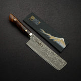Tanaka R2 Etched Black Damascus Nakiri 165mm Ironwood Handle