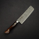 Tanaka R2 Etched Black Damascus Nakiri 165mm Ironwood Handle