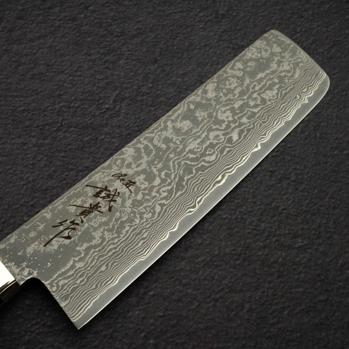 Tanaka R2 Etched Black Damascus Nakiri 165mm Ironwood Handle