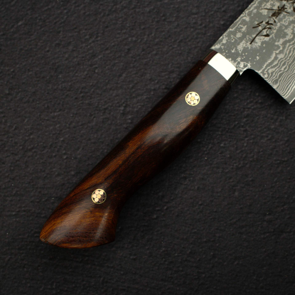 Tanaka R2 Etched Black Damascus Nakiri 165mm Ironwood Handle
