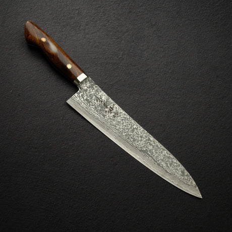 Tanaka R2 Damascus Gyuto 240mm with Ironwood Western Handle w/ Guard