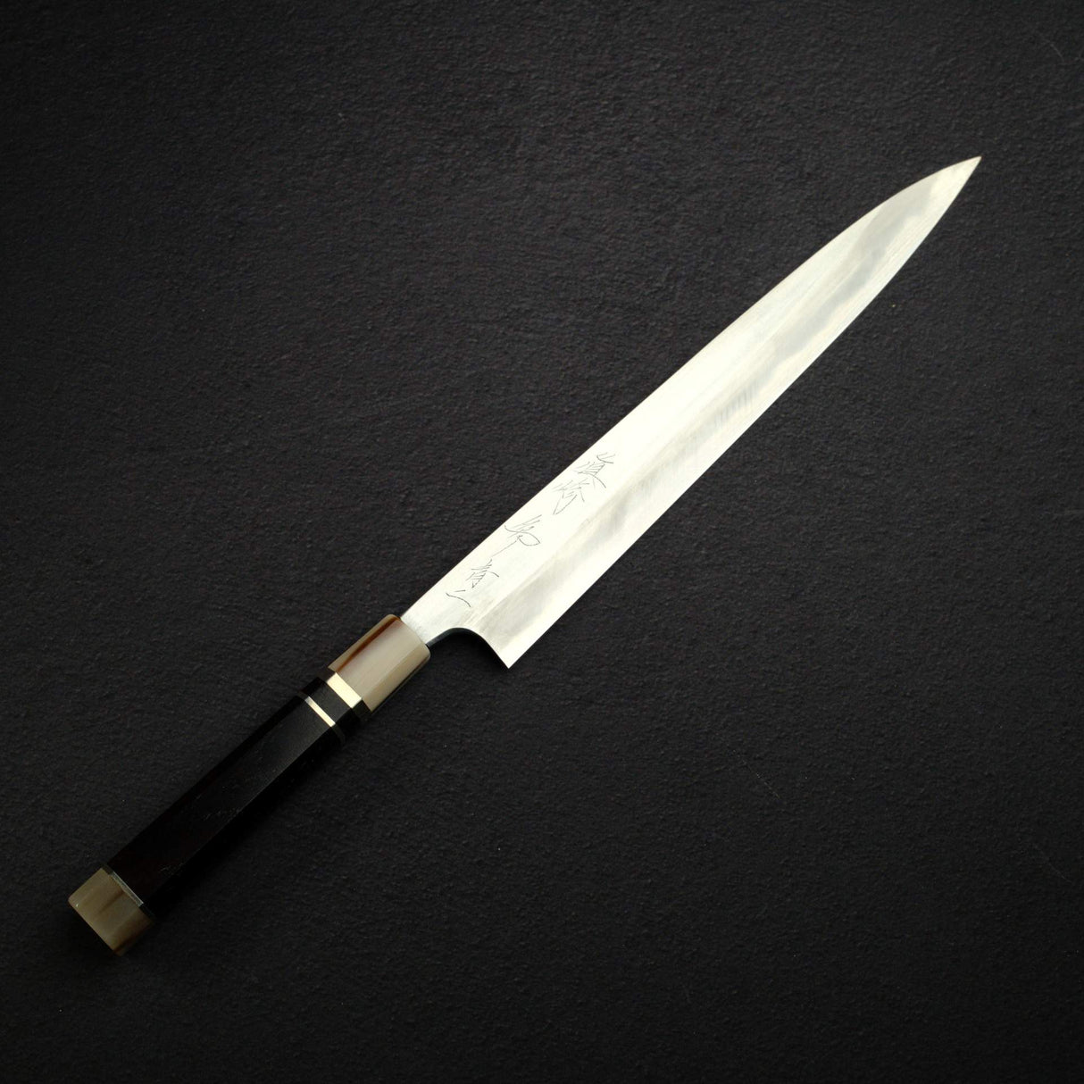 Mazaki Blue 2 Migaki Yanagiba 300mm w/ Triple Spacer Ebony Handle & Saya