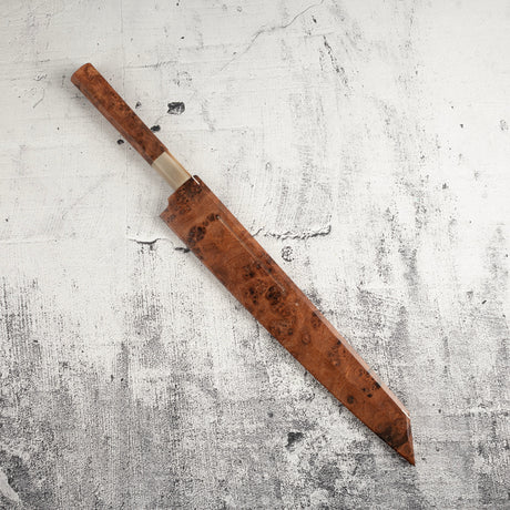 Exotic: Yoshikazu Ikeda Blue #1 Mizu-Honyaki K-tip Yanagiba 300mm with Blood Groove