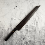 Exotic: Yoshikazu Ikeda Blue #1 Mizu-Honyaki K-tip Yanagiba 300mm with Blood Groove Ebony Set