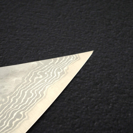 Nigara VG10 Damascus Tsuchime K-tip Gyuto 240mm Black Chacate Handle