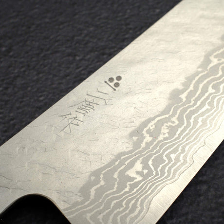 Nigara VG10 Damascus Tsuchime K-tip Gyuto 210mm Black Chacate Handle