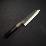 Naoto Blue 1 Damascus Kurouchi Santoku 180mm