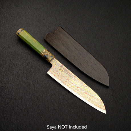 하츠코코로 쿠자쿠 V-Toku 2 레인보우 다마스커스 산토쿠(다용도칼) 180mm