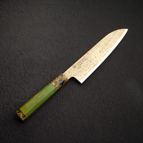 하츠코코로 쿠자쿠 V-Toku 2 레인보우 다마스커스 산토쿠(다용도칼) 180mm