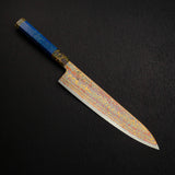 Hatsukokoro Kujaku V-Toku-2 Gyuto 240mm Rainbow Damascus Finish Purple
