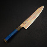 Hatsukokoro Kujaku V-Toku-2 Gyuto 240mm Rainbow Damascus Finish Purple
