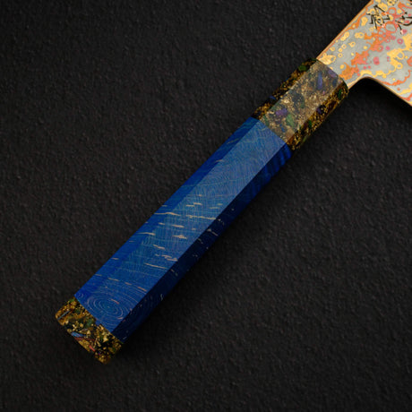 Hatsukokoro Kujaku V-Toku-2 Gyuto 240mm Rainbow Damascus Finish Purple