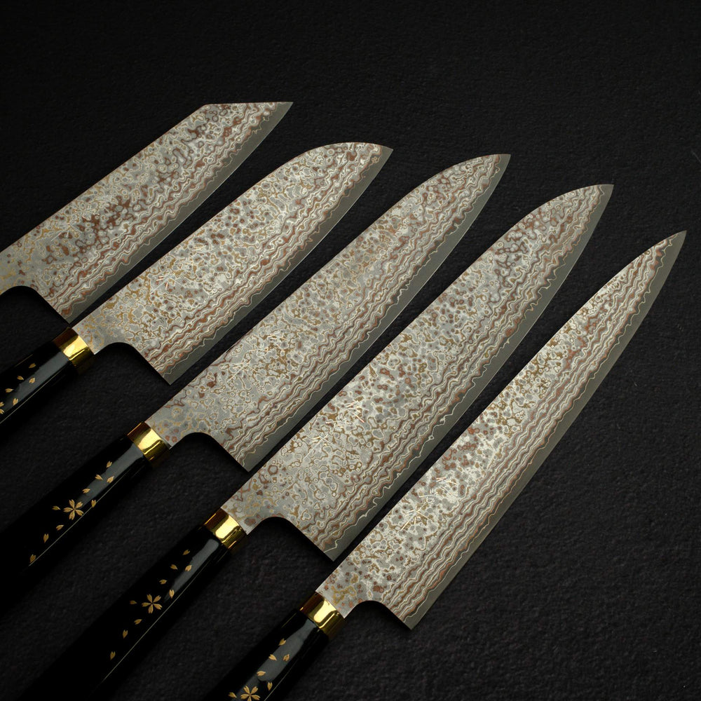 Takeshi Saji VG10W Rainbow Damascus Kurozome