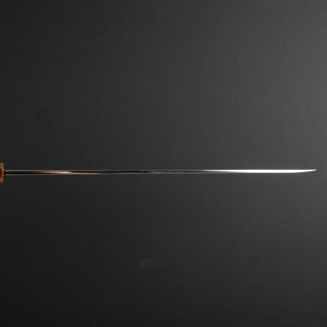 Exotic: Yoshikazu Ikeda Blue #1 Mizu-Honyaki Yanagiba 300mm with Blood Groove Black & White Ebony